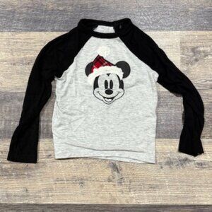 Little Sleepies Disney Mickey Mouse Christmas Shirt 12-18 Months